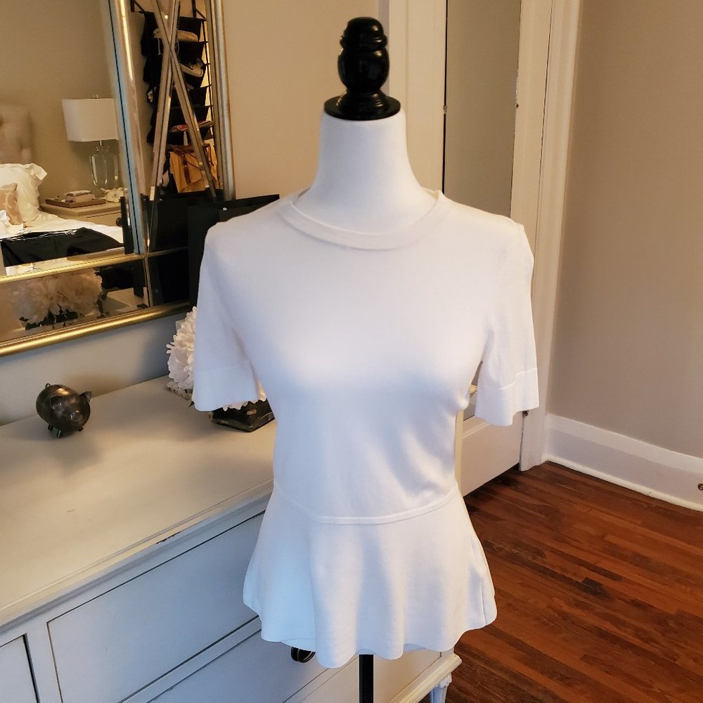 White Gap Peplum Top